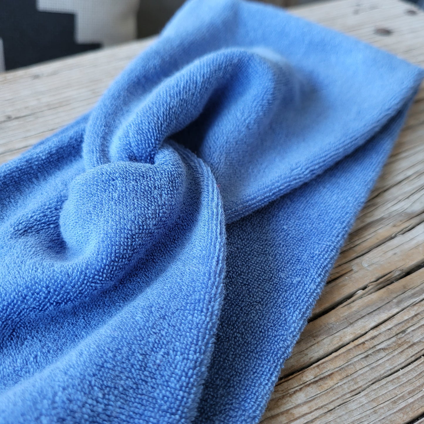 Frotteestirnband Kreuz blau