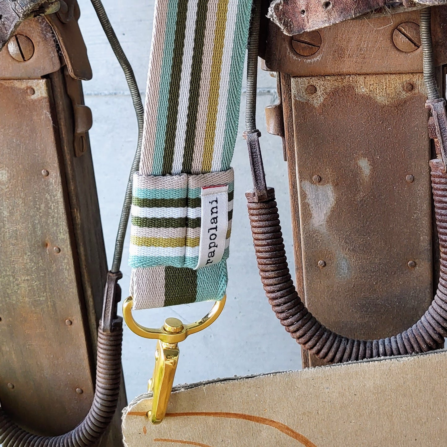 Taschengurt Stripe grün / beige