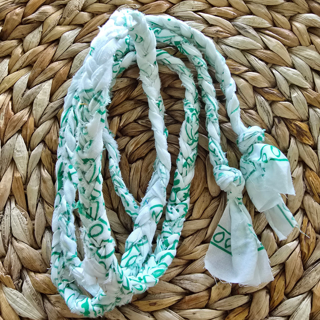 Bandana Kordel weiss/grün