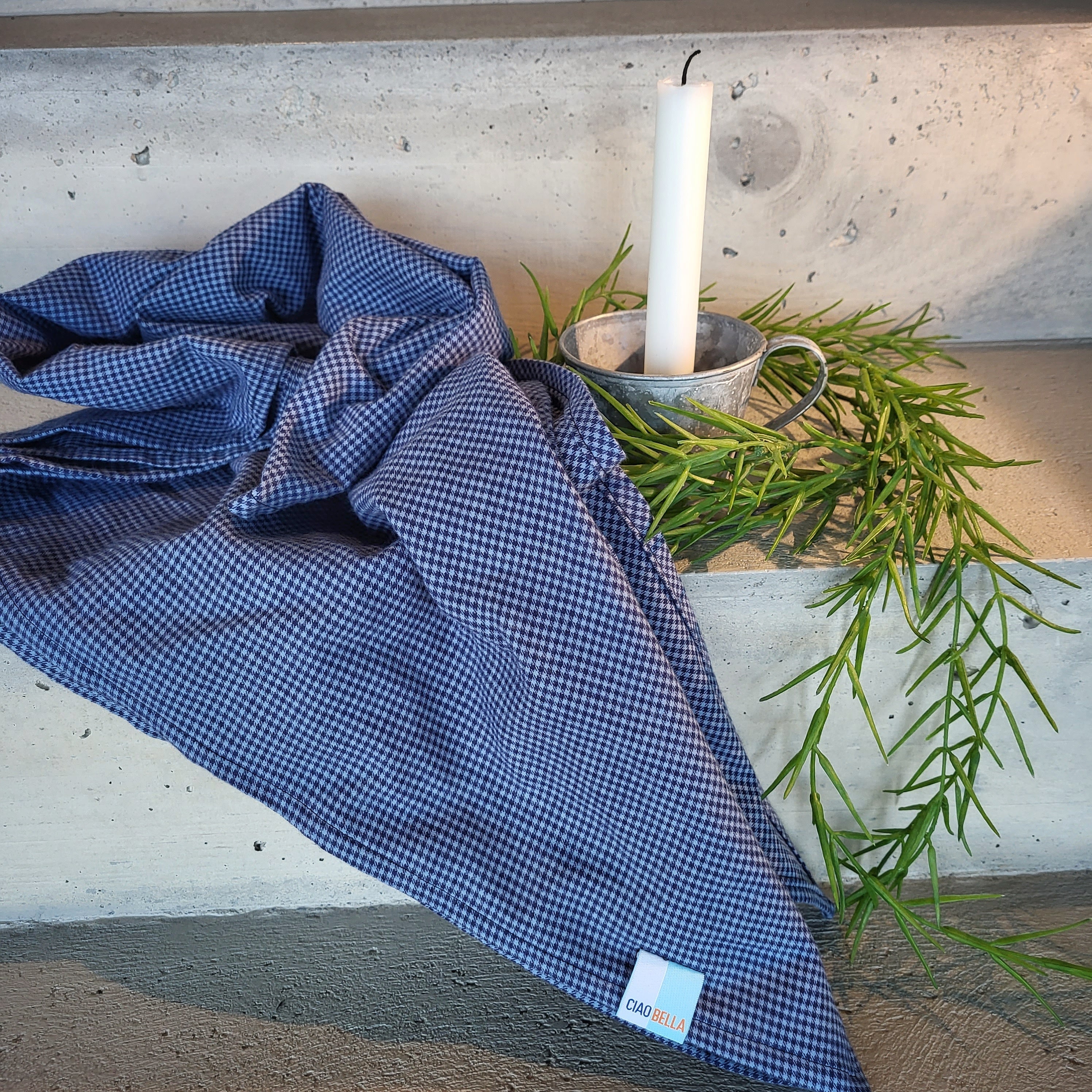 3 Eck Tuch Flanell blau