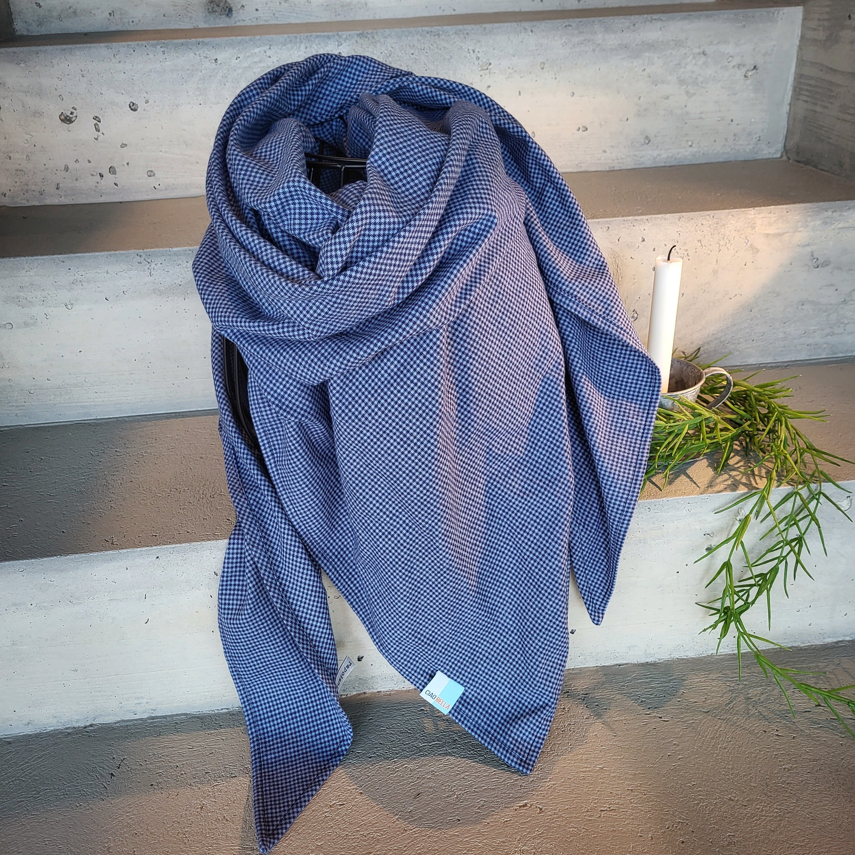 3 Eck Tuch Flanell blau