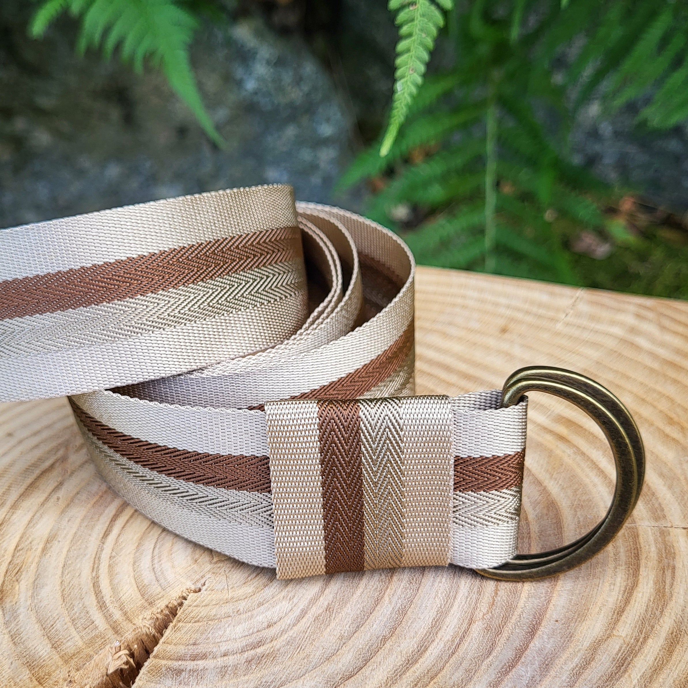 Gurt Stripe beige / braun