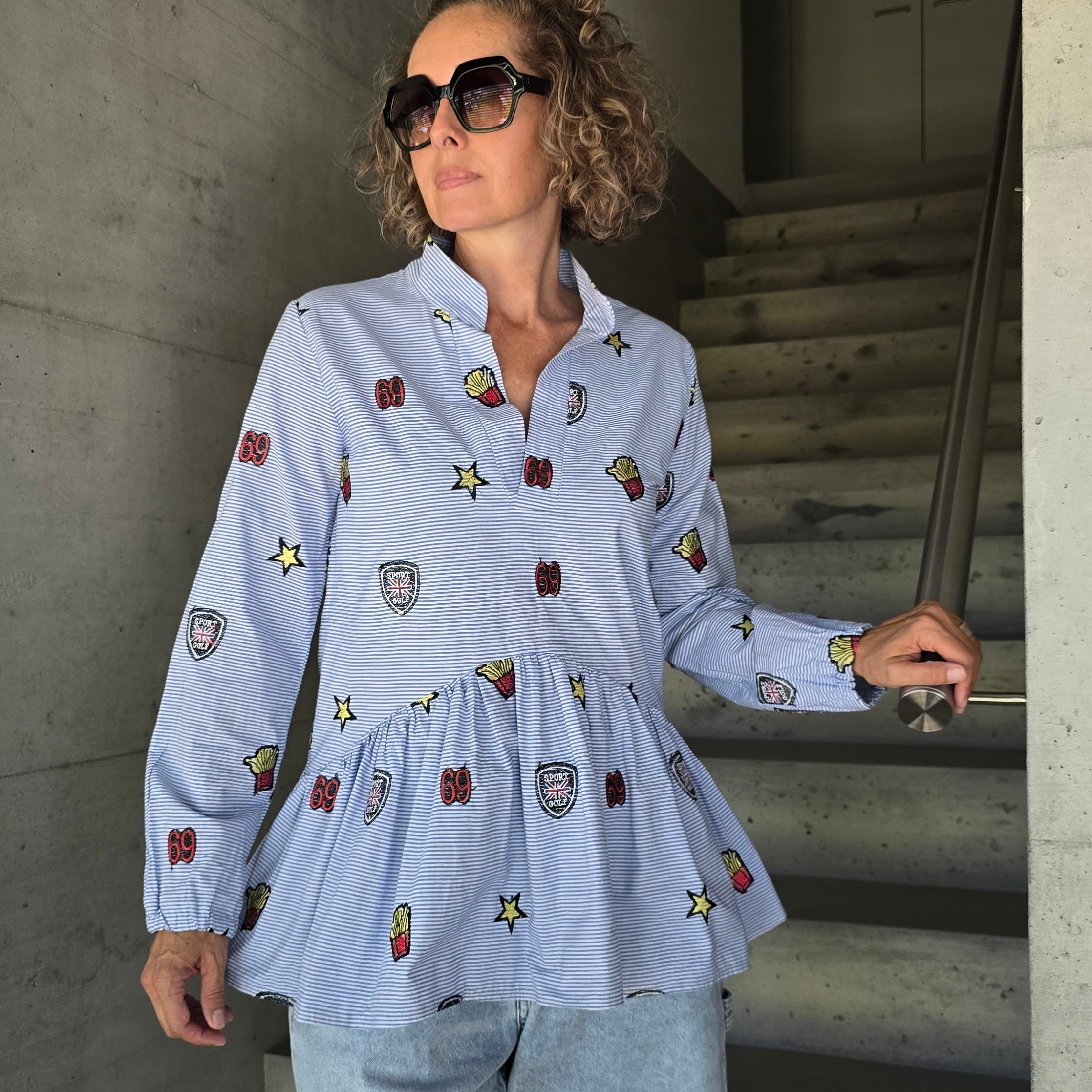 Bluse hellblau