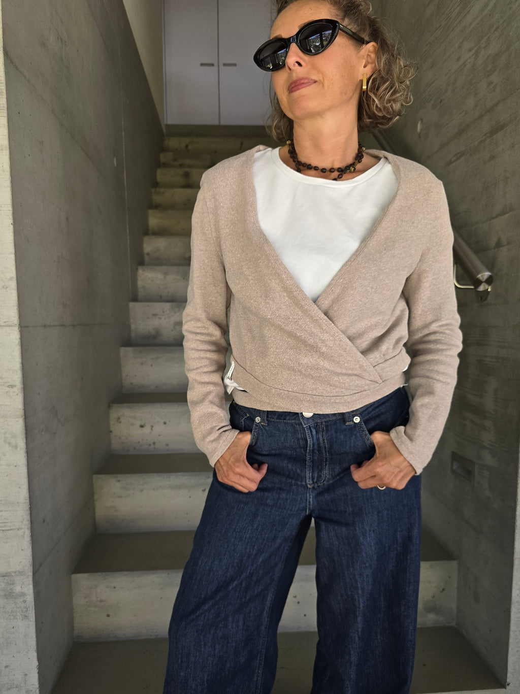 Wickelshirt beige