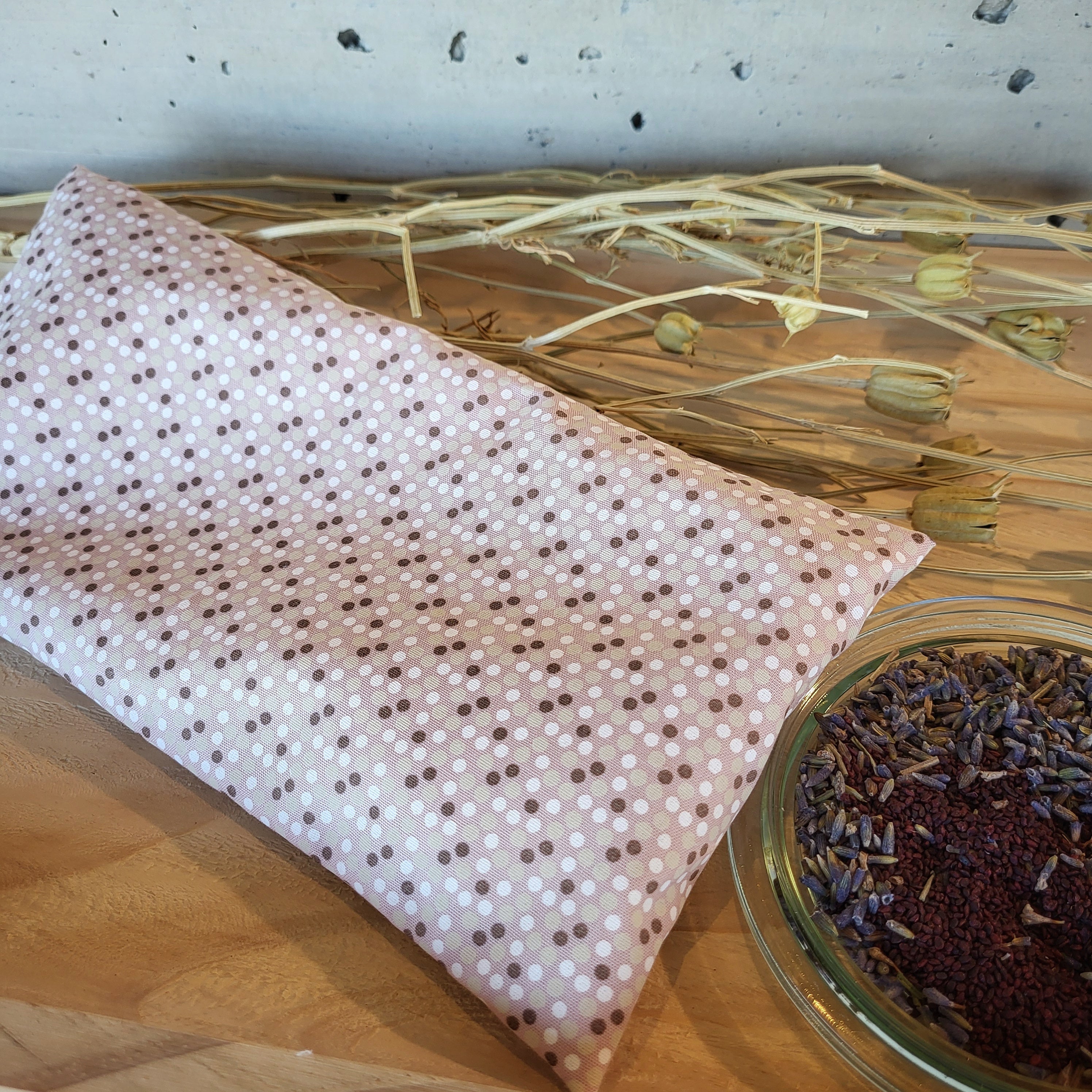 Augen Wellness Kissen / Beulentröster rosa Punkte