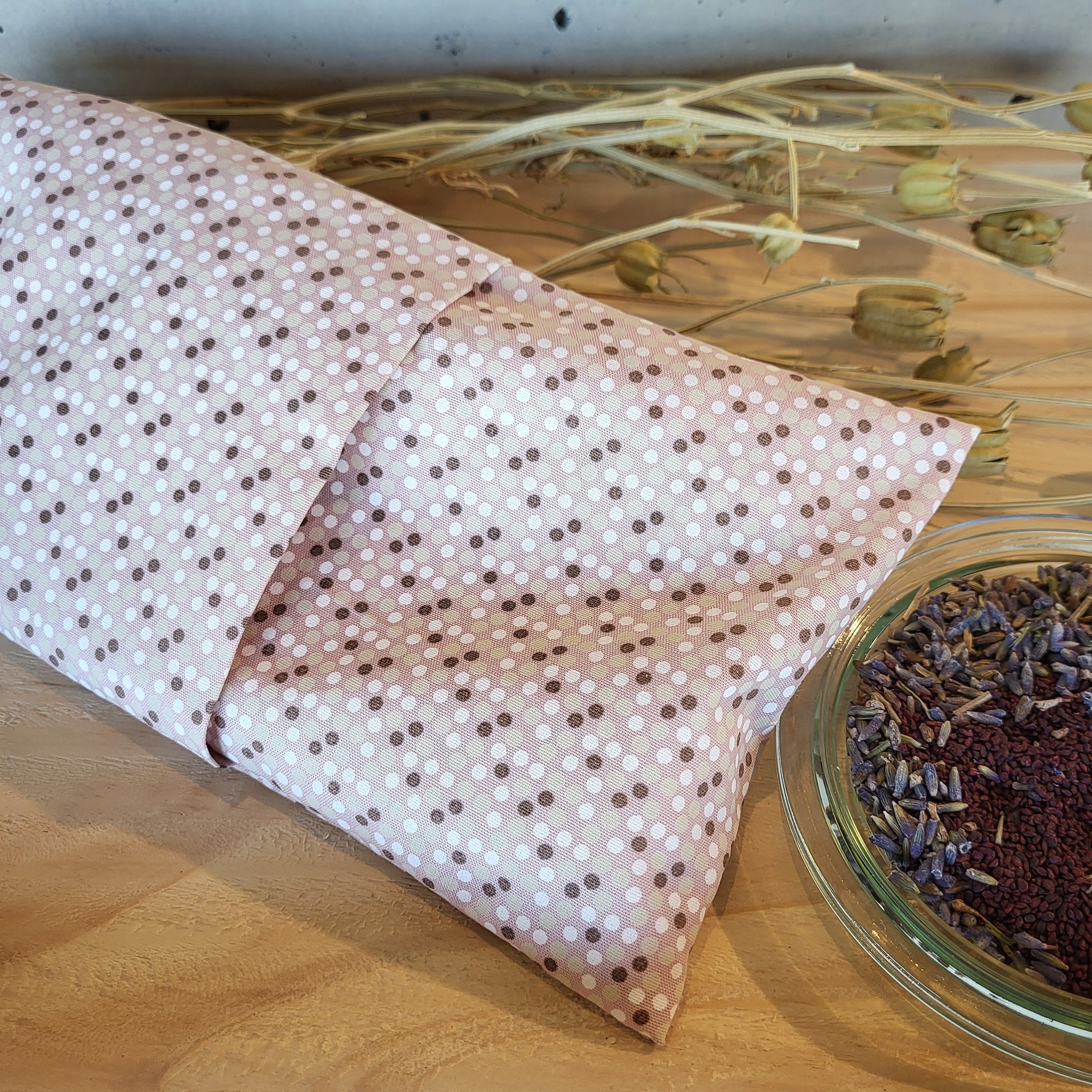 Augen Wellness Kissen / Beulentröster rosa Punkte
