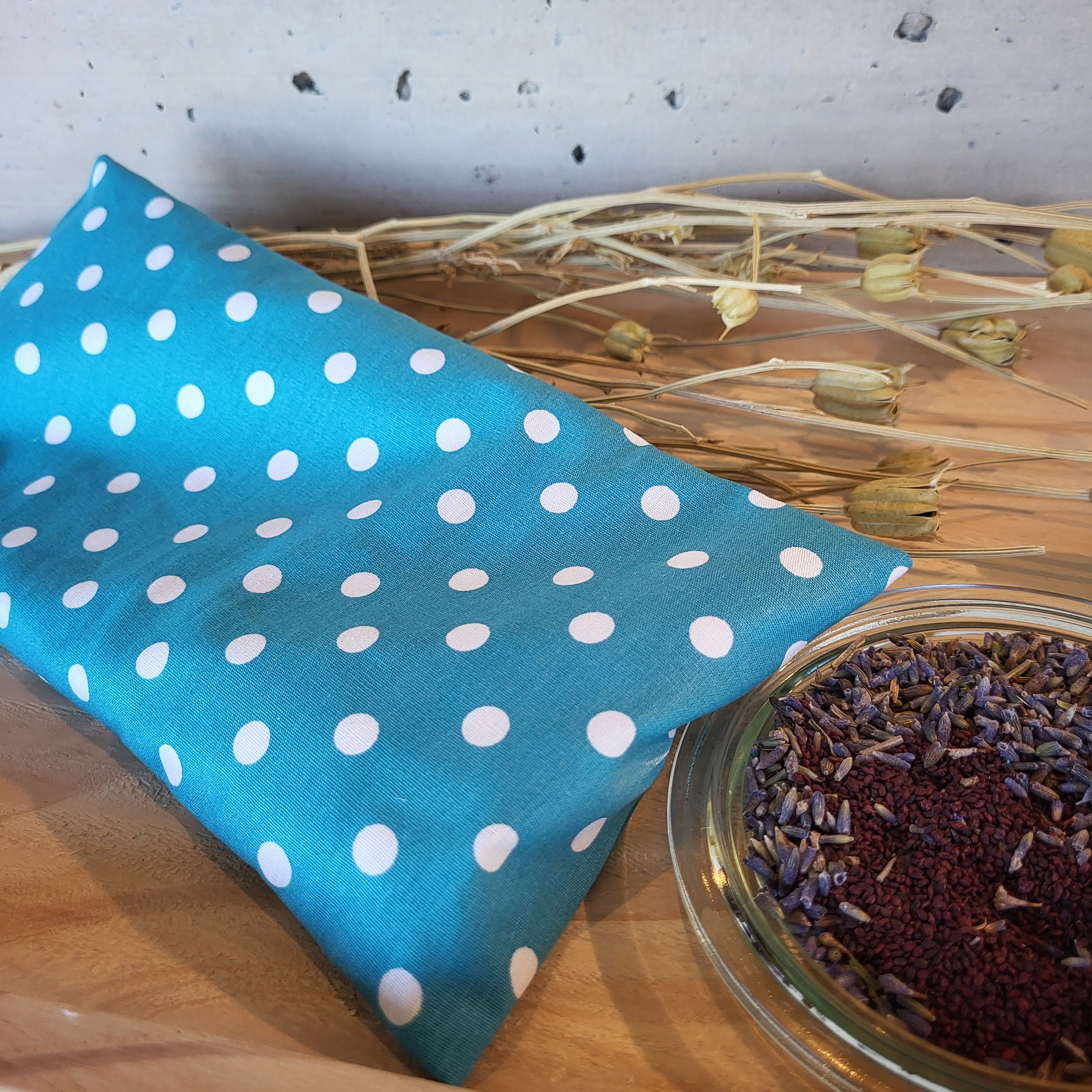 Augen Wellness Kissen / Beulentröster türkis/weiss