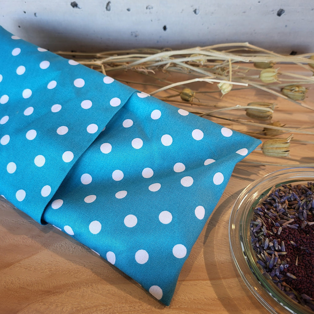 Augen Wellness Kissen / Beulentröster türkis/weiss