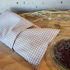 Augen Wellness Kissen / Beulentröster beige Karo