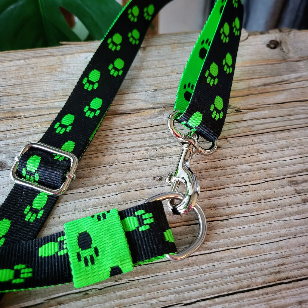 Gurt Pfoten schwarz/neongrün