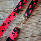 Gurt Pfoten schwarz/neonpink