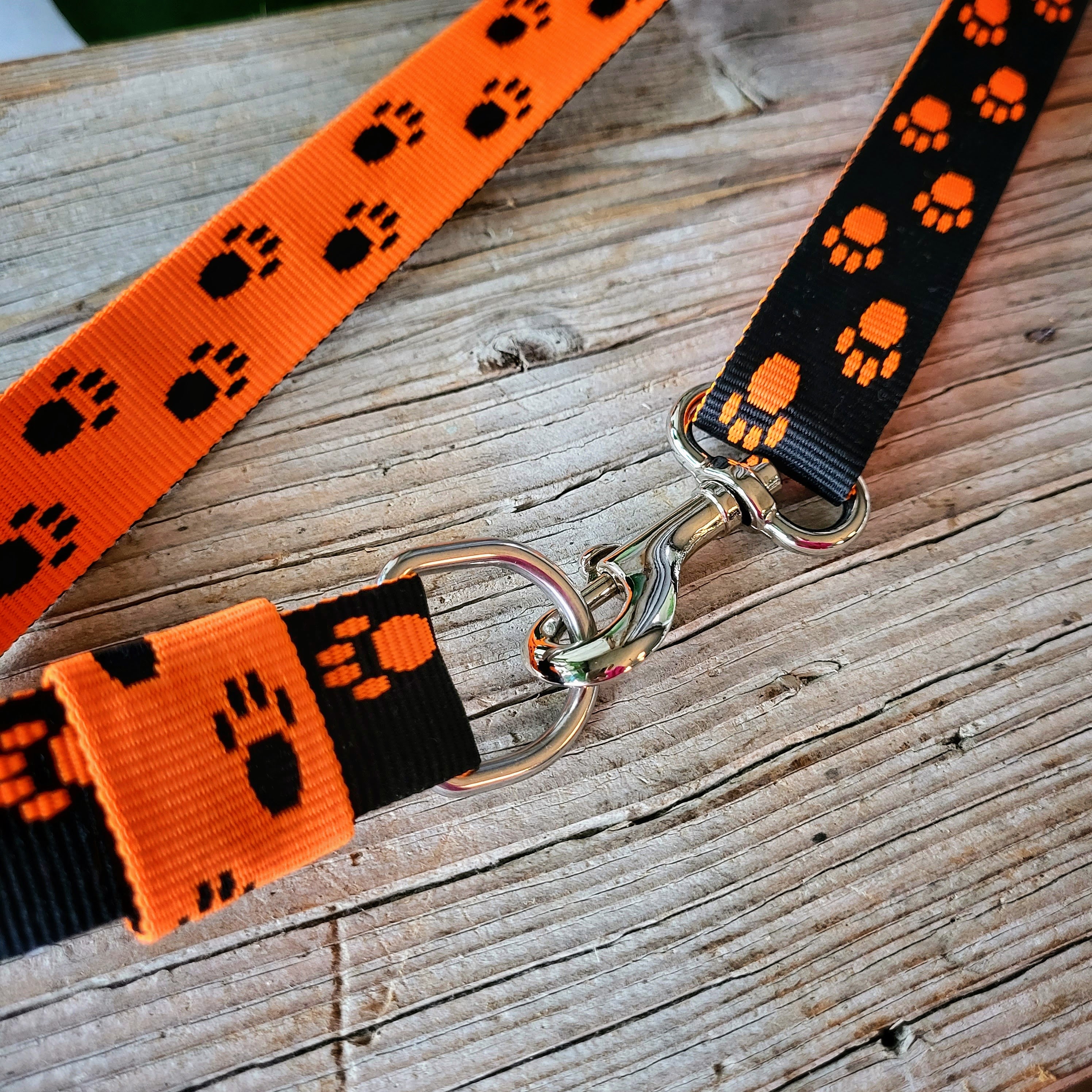 Gurt Pfoten schwarz/neonorange