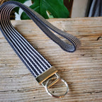 Schlüsselband lang Stripes schwarz / weiss