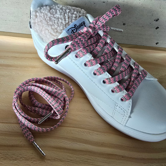 Schnürsenkel rosa/grau