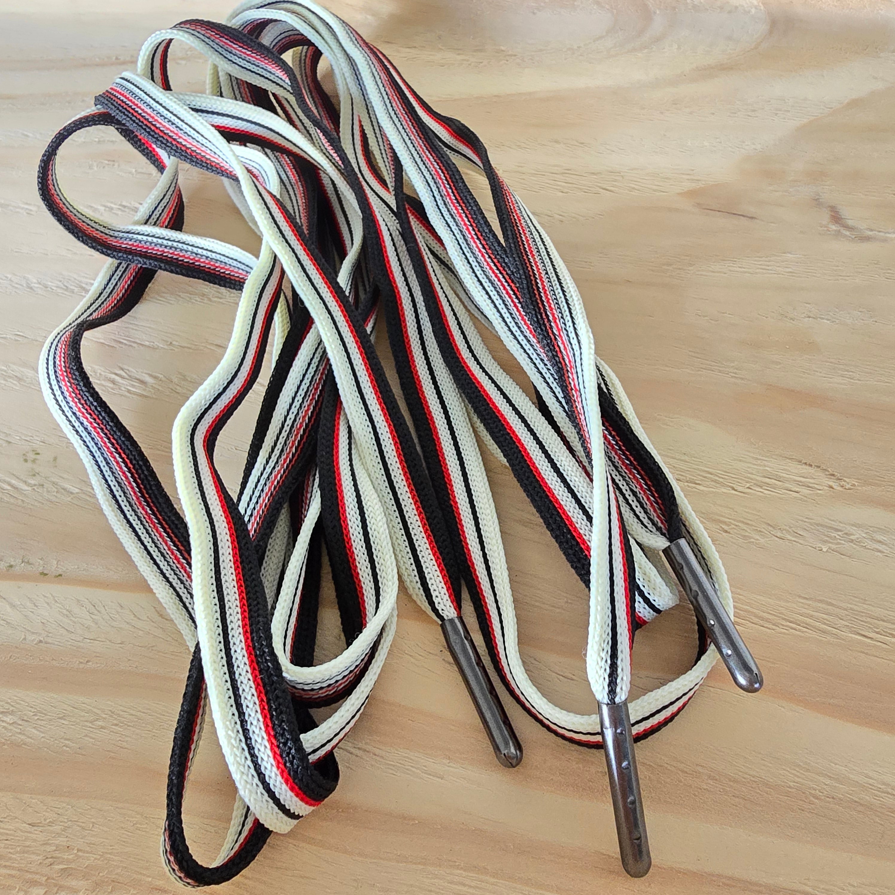 Schnürsenkel offwhite/schwarz/rot