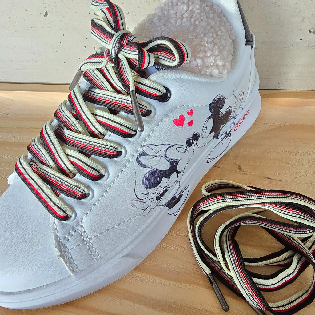 Schnürsenkel offwhite/schwarz/rot