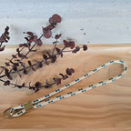 Schlüsselband lang creme/türkis