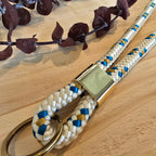 Schlüsselband lang creme/türkis