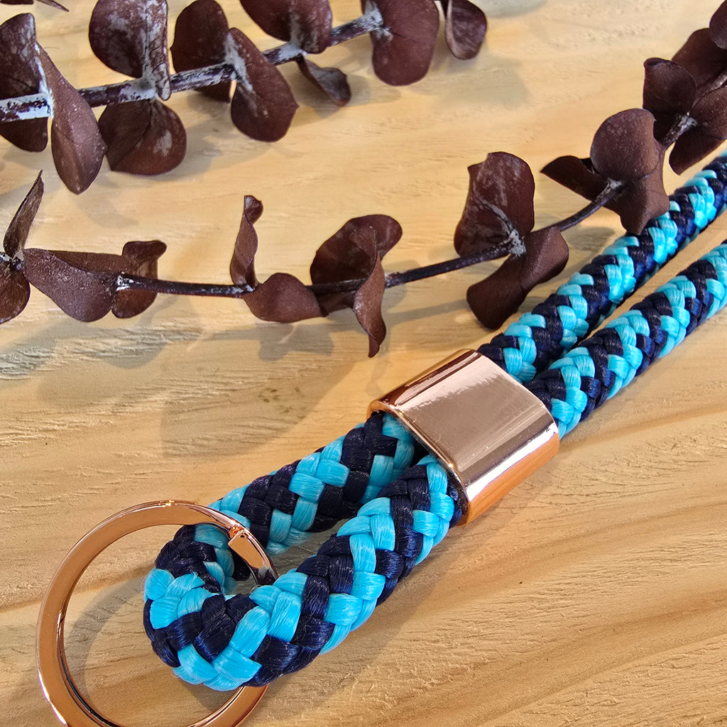 Schlüsselband lang blau