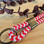 Schlüsselband lang rot/weiss