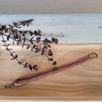 Schlüsselband lang bordeaux/camel