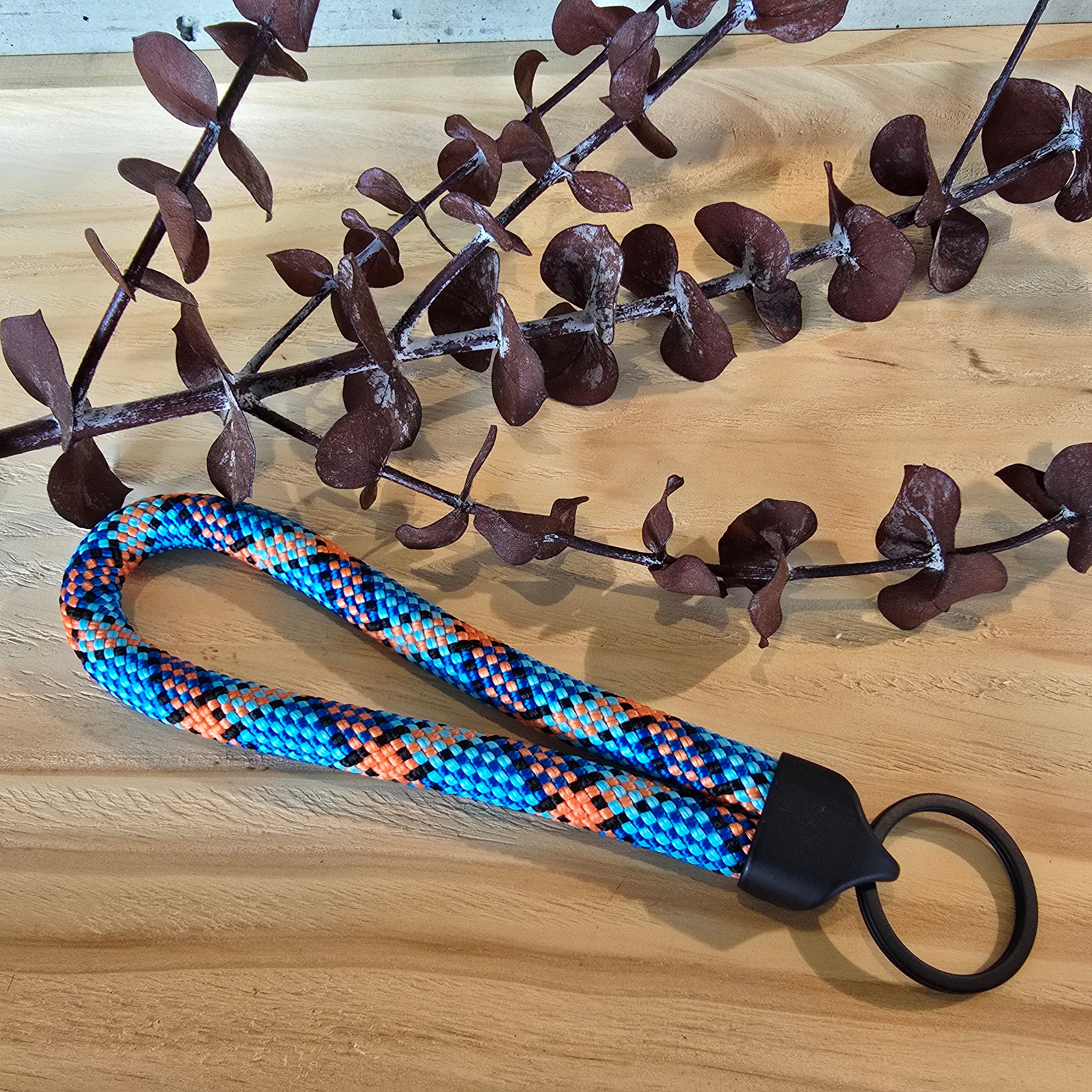 Schlüsselband kurz blau/orange