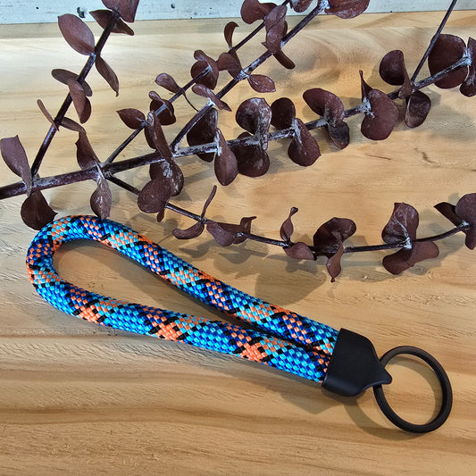 Schlüsselband kurz blau/orange