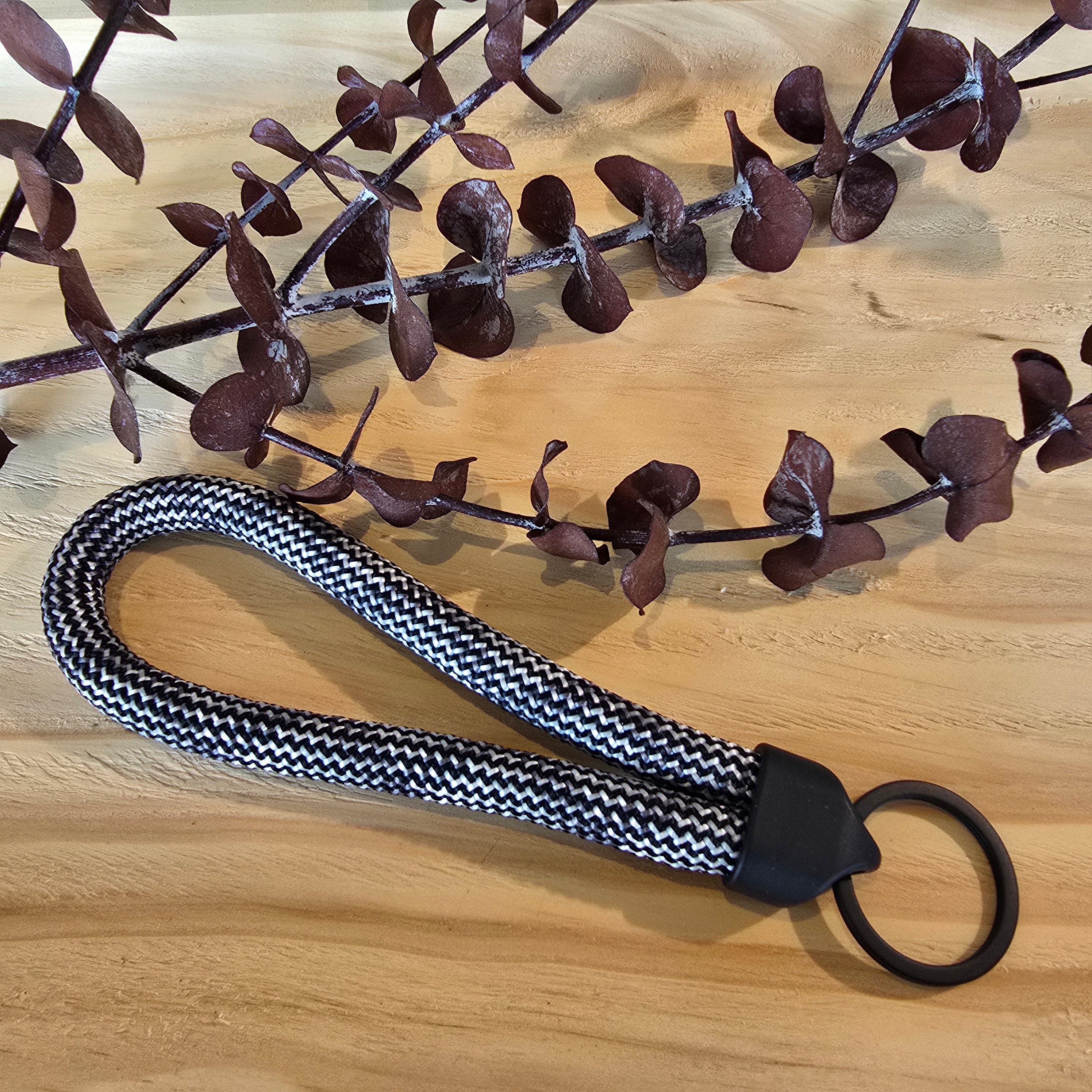 Schlüsselband kurz schwarz/weiss