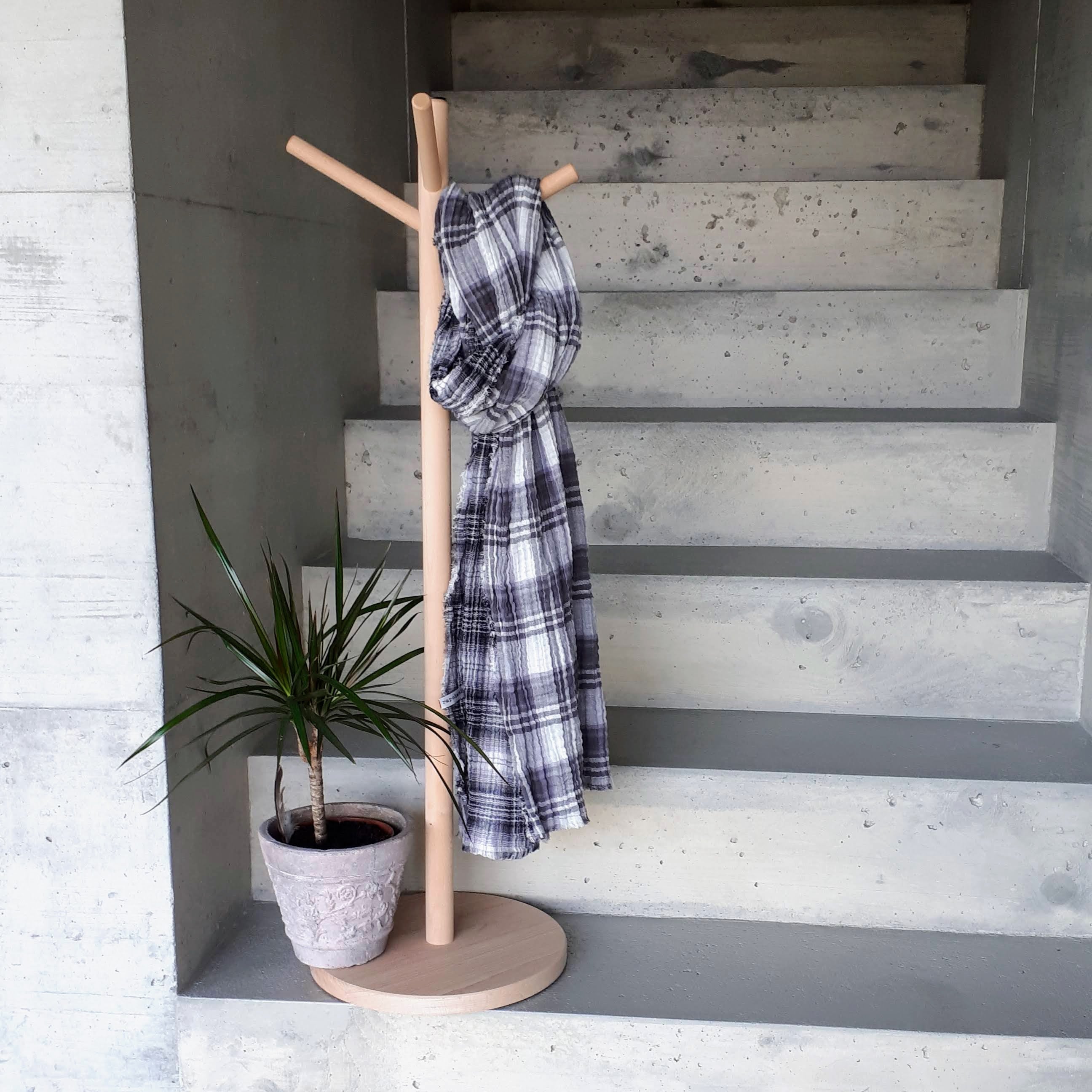 Schal double gauze karo schwarz/grau/weiss