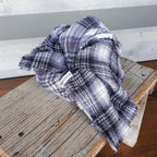 Schal double gauze karo schwarz/grau/weiss