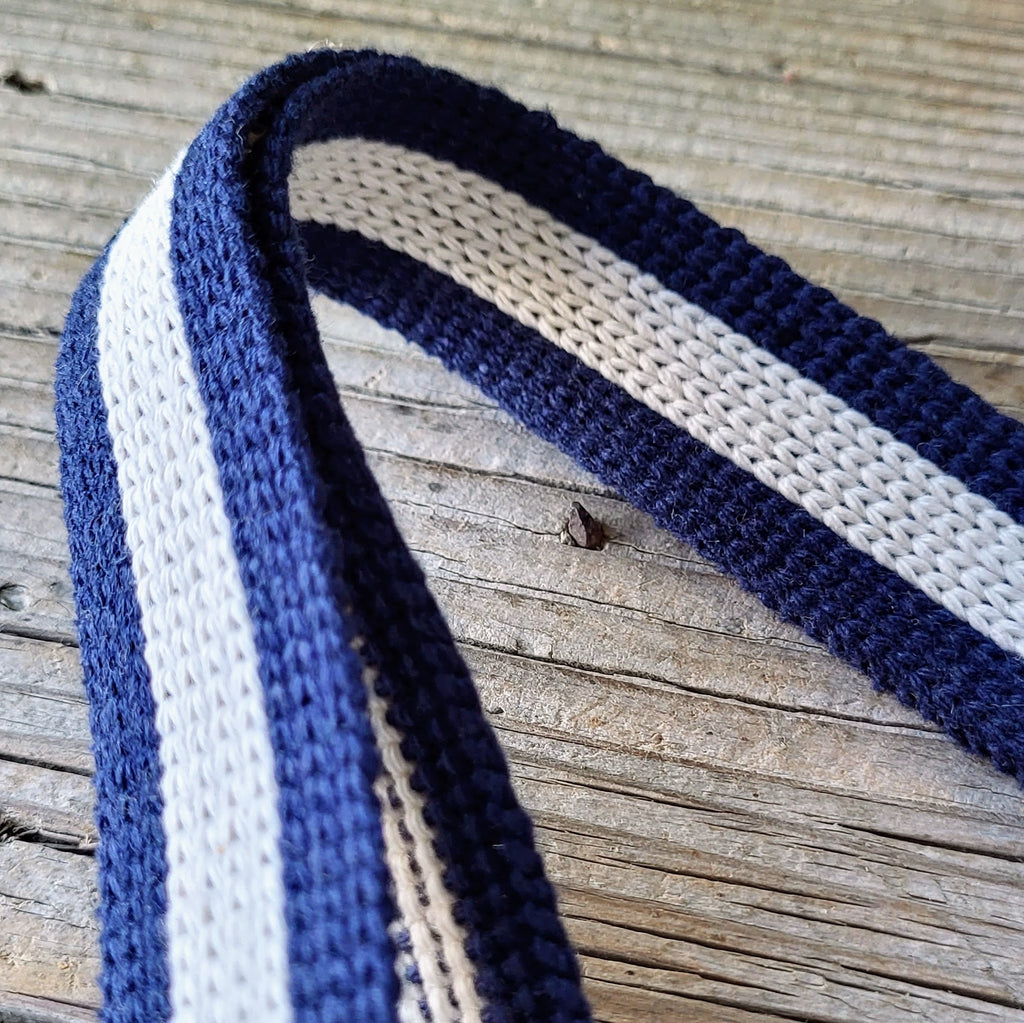 Schlüsselband Stripe marine / beige