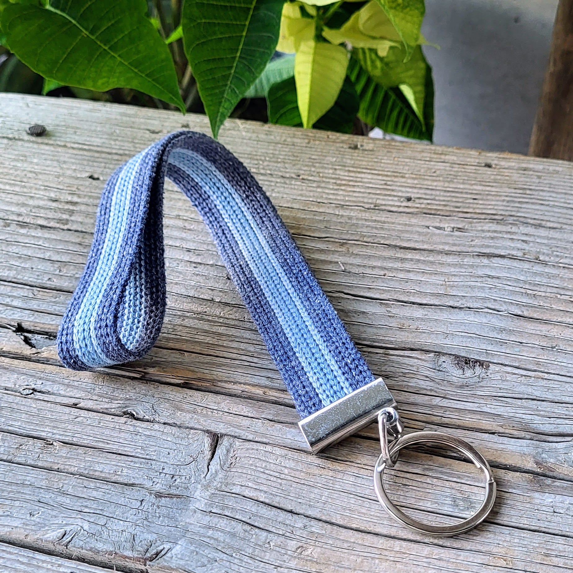 Schlüsselband Stripe blau